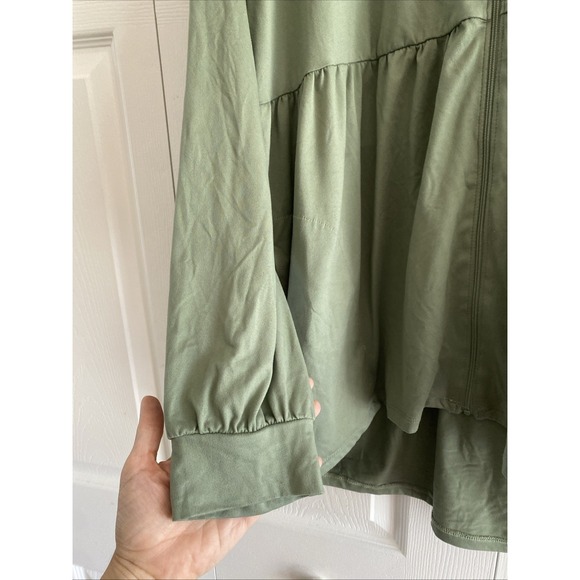 LUG Womens Large Shimmy Green Full Zip Tiered Jacket Hooded Camp Gorpcore On Go - Picture 4 of 6